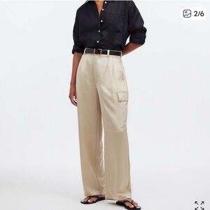 Madewell Tan Wide-Leg Cargo Pants
